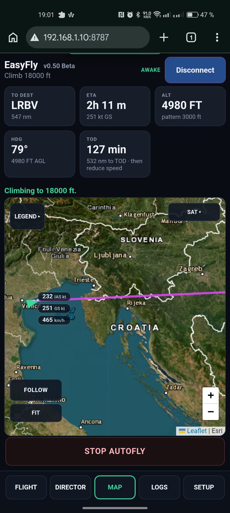 EasyFly phone map